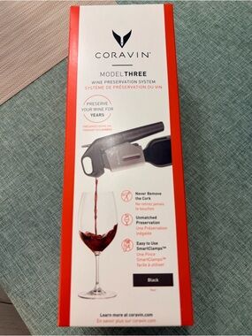 Coravin Model Three Wine Preservation System - Red & White Packaging